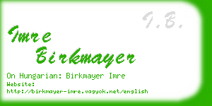 imre birkmayer business card